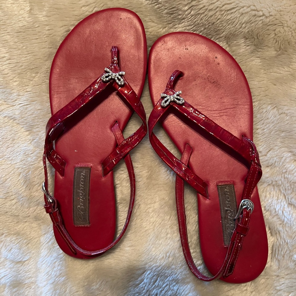 Ladies red Brighton sandals